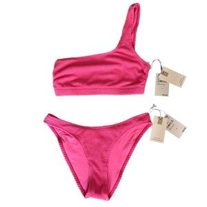 NWT Good American One Shoulder Bikini Set, Size 1/2